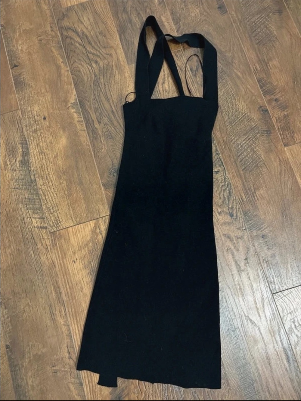 Le Lis Black Mini Dress with Square Neck and Wide Straps